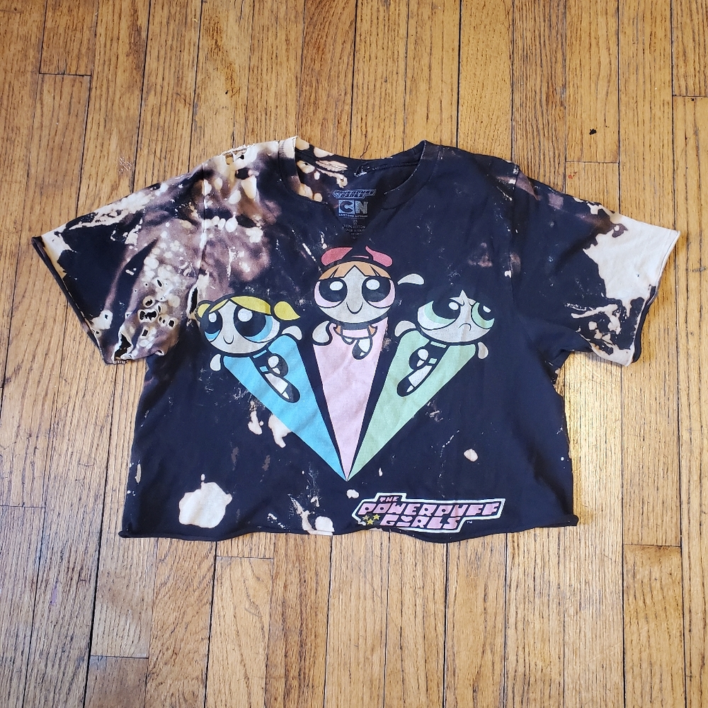 CLOSET CLOSING 7/31 Powerpuff Girls Crop Distressed Tshirt Size XS